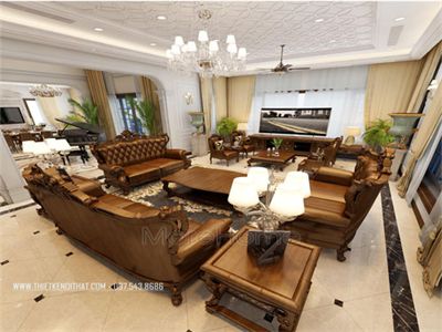  Thiết kế nội thất biệt thự tân cổ điển Xuân Phương sang trọng đẳng cấp